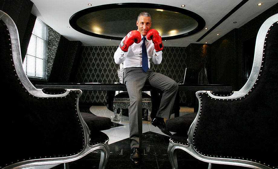 Former East End boxer turned property magnate, Andreas Panayiotou, CEO of The Ability Group, photographed in his office.