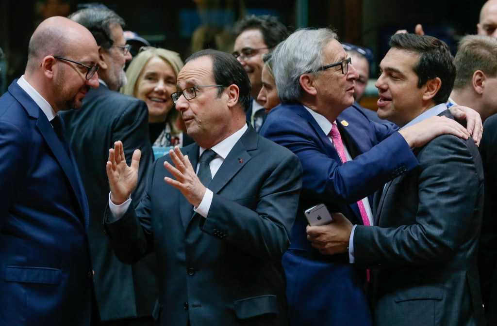 (L-R) Belgium's Prime Minister Charles Michel, France's President Francois Hollande, European Commission President Jean Claude Juncker and Greece's Prime Minister Alexis Tsipras attend a EU Summit at the European Council headquarters in Brussels, Belgium December 15, 2016. REUTERS/Yves Herman TPX IMAGES OF THE DAY